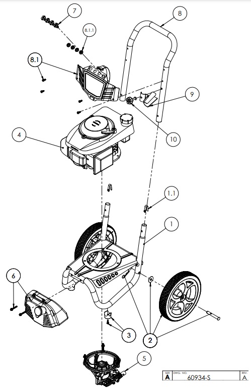 Cub Cadet Power washer 60934 replacement parts